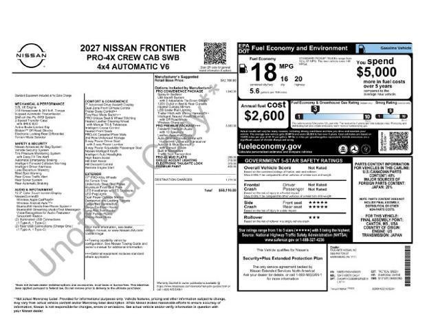 2027 Nissan Frontier Crew Cab PRO-4X®