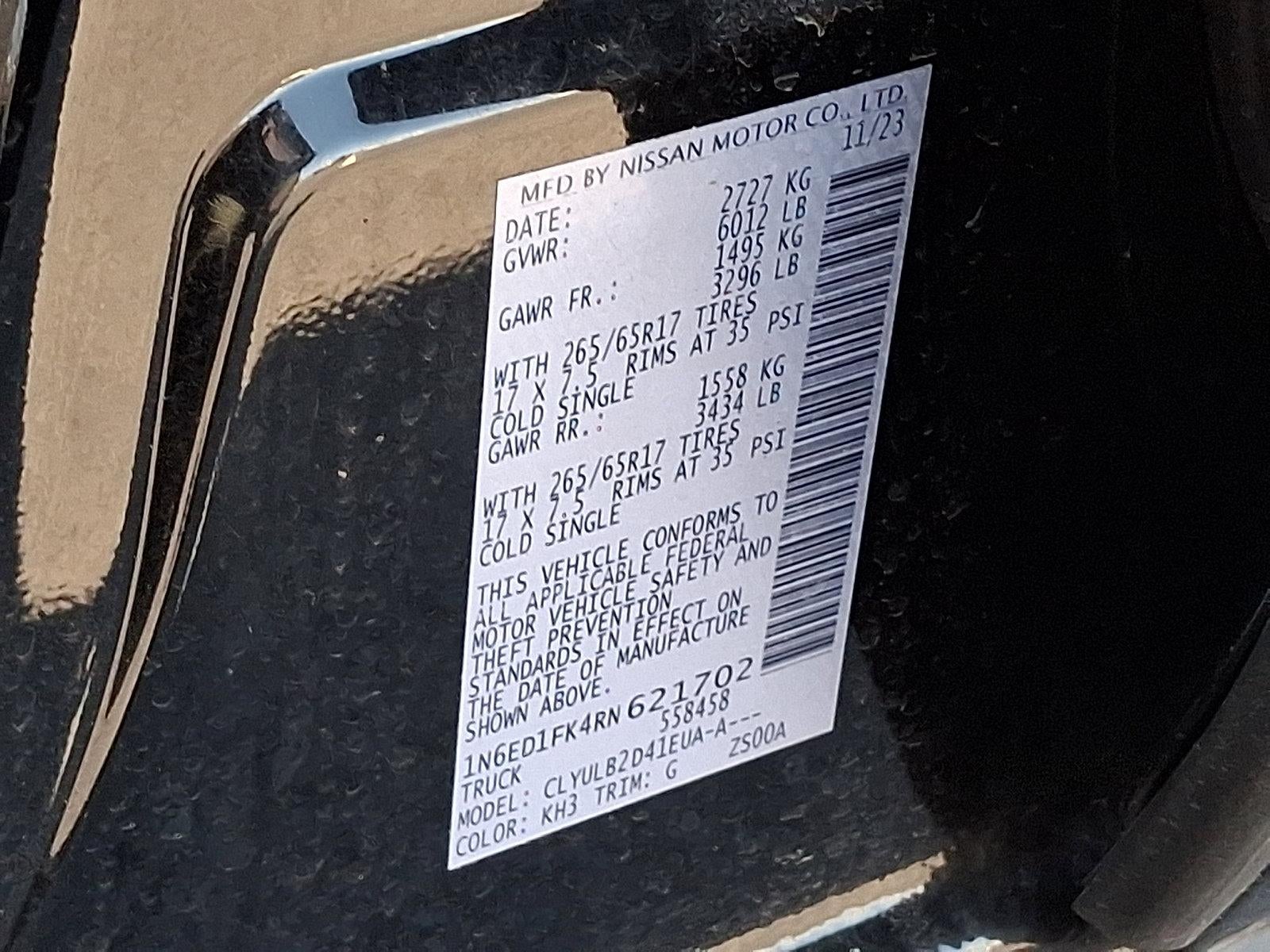 2024 Nissan Frontier Crew Cab 4x4 Long Bed SV