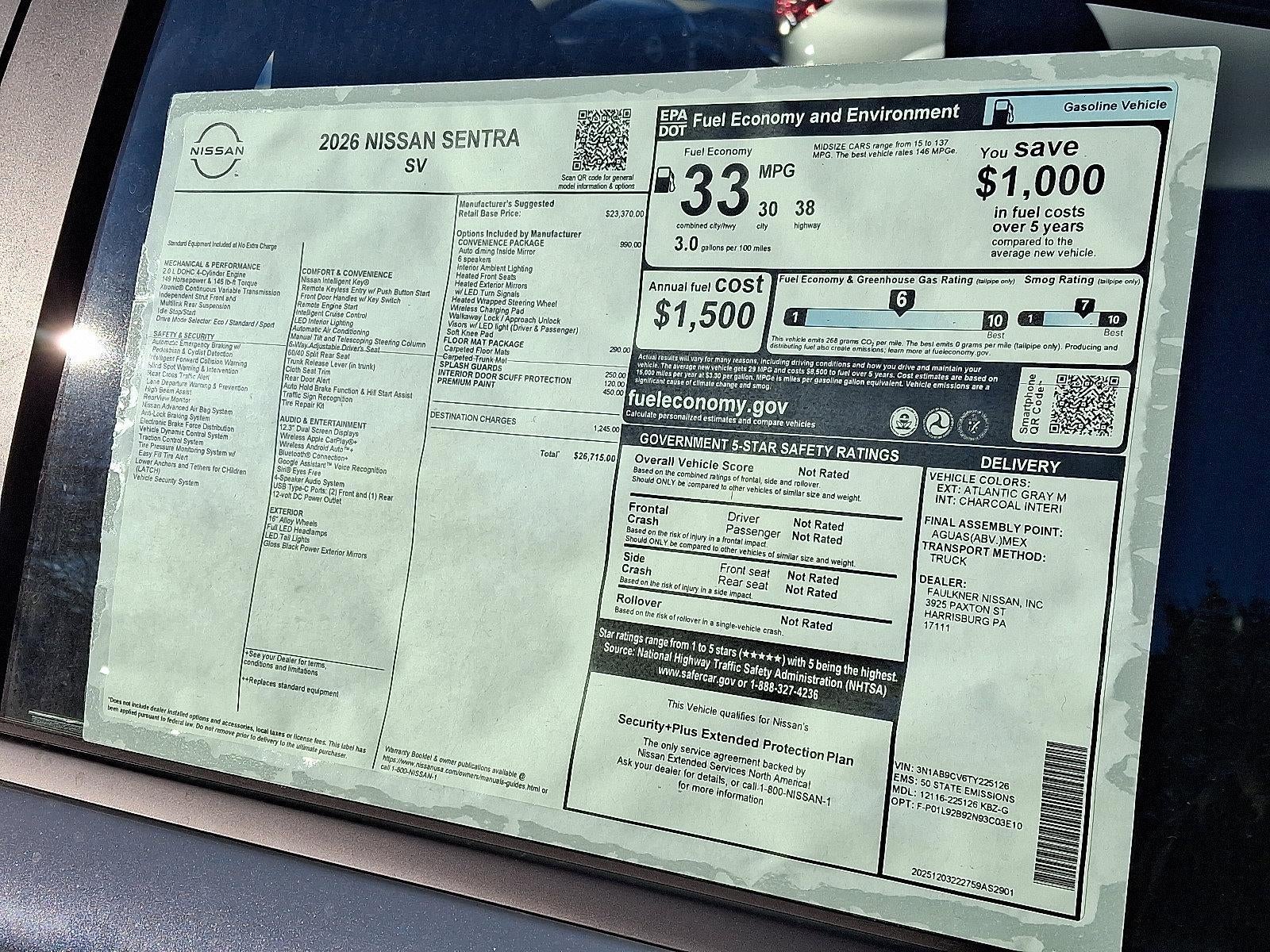 2026 Nissan Sentra SV