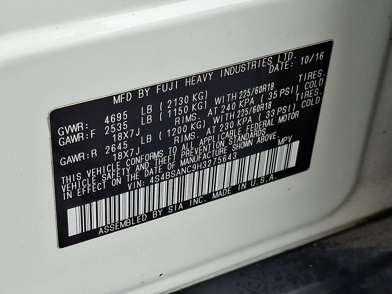 2017 Subaru Outback 2.5i Limited