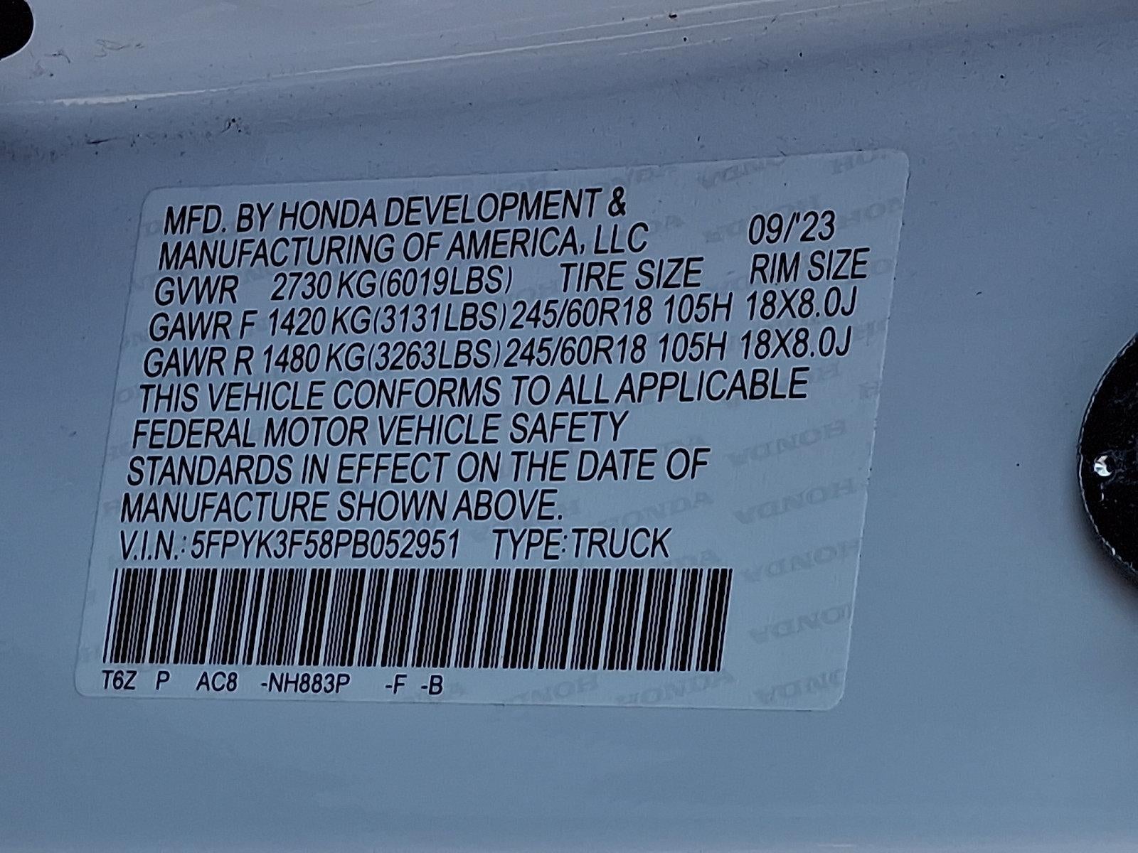 2023 Honda Ridgeline RTL AWD