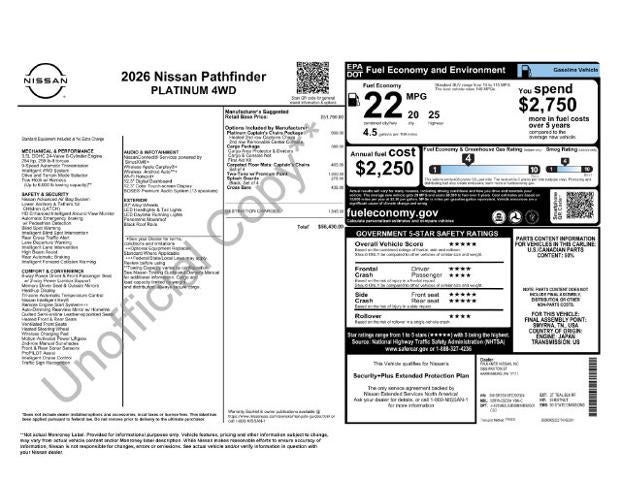 2026 Nissan Pathfinder Platinum 4WD