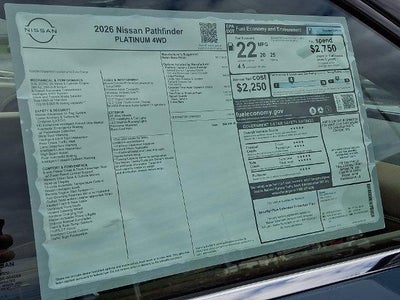 2026 Nissan Pathfinder Platinum 4WD