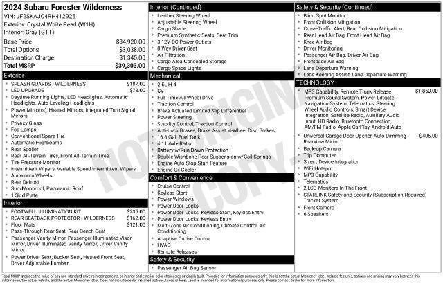 2024 Subaru Forester Wilderness AWD