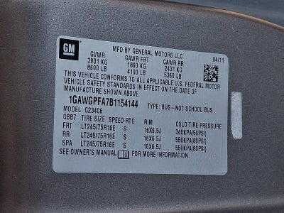 2011 Chevrolet Express Passenger 1LS