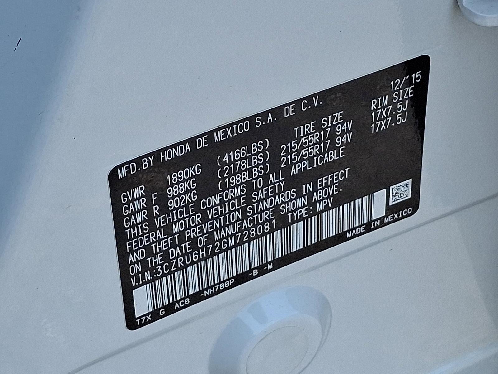 2016 Honda HR-V EX-L w/Navi