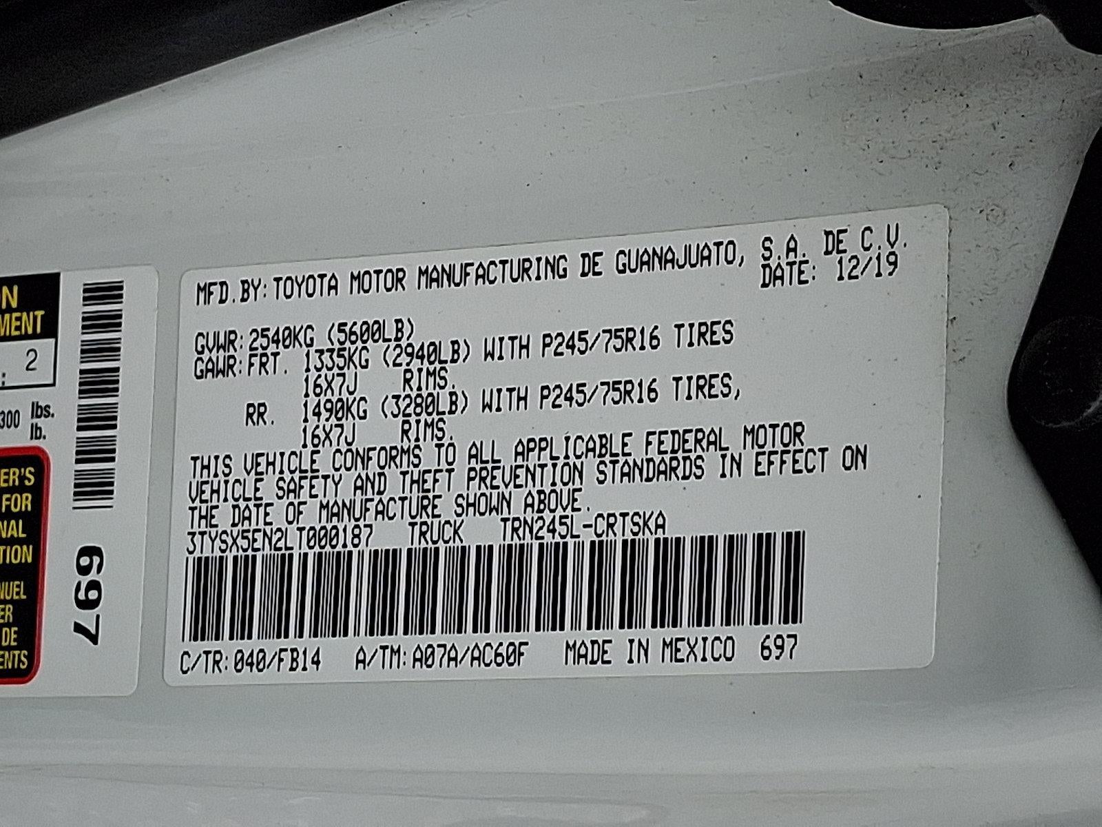 2020 Toyota Tacoma 4WD SR