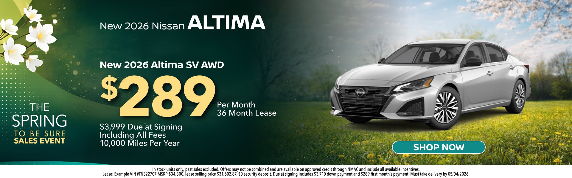 New 2026 Nissan Altima SV AWD