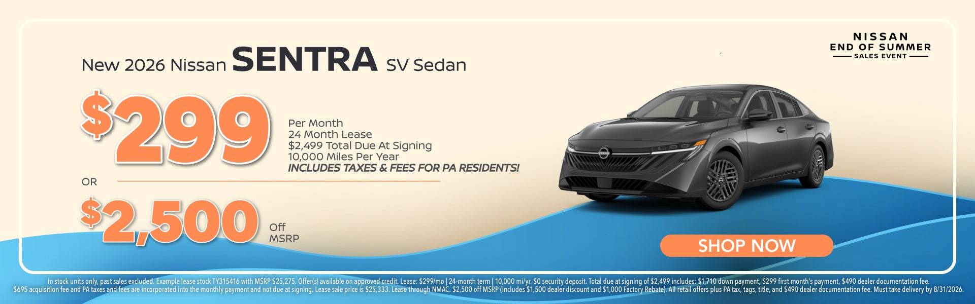 New 2026 Nissan Sentra SV 