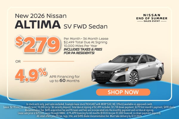 New 2026 Nissan Altima SV AWD