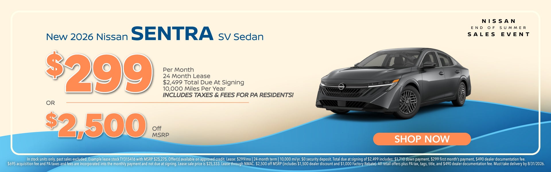 New 2026 Nissan Sentra SV 