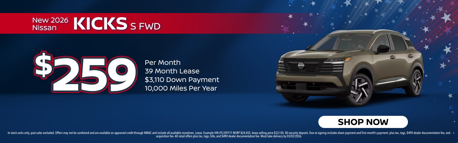 New 2026 Nissan Kicks SV