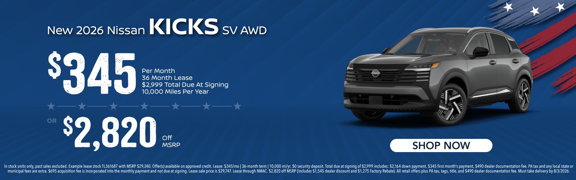New 2026 Nissan Kicks SV AWD
