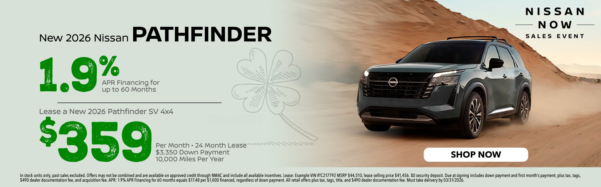 New 2026 Nissan Pathfinder SL 4x4